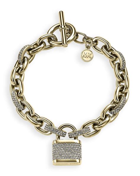 michael kors gold plated padlock bracelet